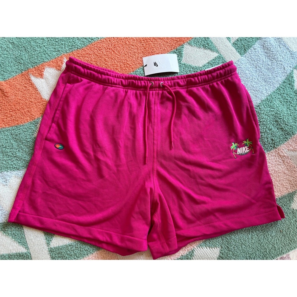 Nike Mens Standard Fit Above Knee Shorts Pink Palm Tree Size Large